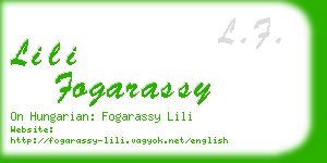 lili fogarassy business card